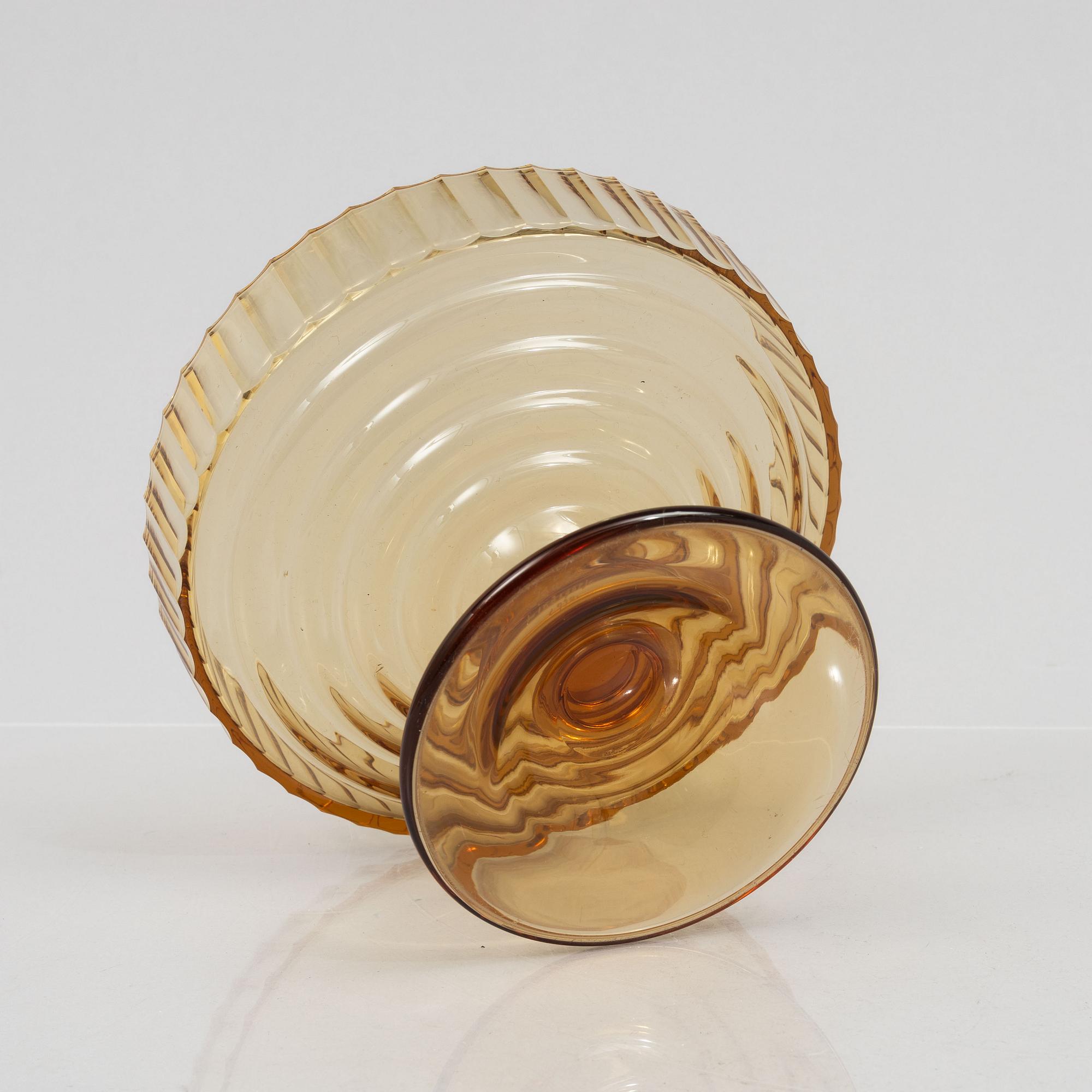 Knut Bergqvist, troligtvis, skål, Lindefors glasbruk, 1930.