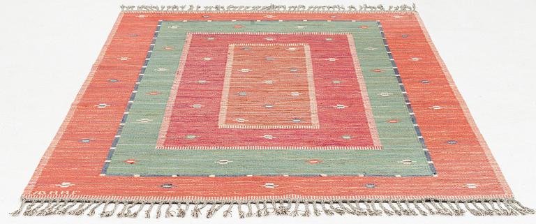 Märta Måås-Fjetterström, a carpet, 'Röda Bårdmattan med grönt', flat weave, c 242 x 170 cm, signed AB MMF.