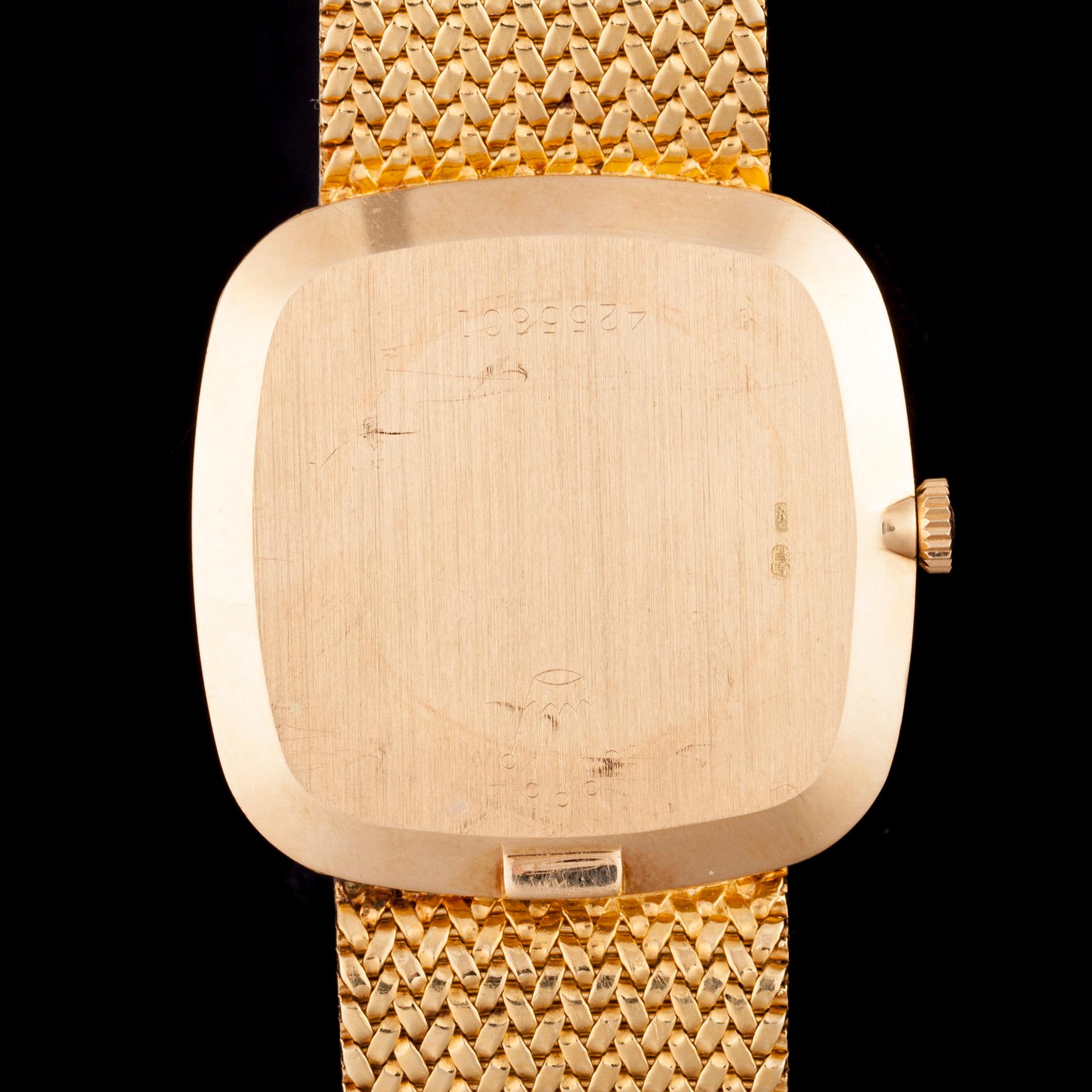 ARMBANDSUR, herr, Rolex Cellini, 18K guld, integrerad guld armband. 1900-talets senare hälft.