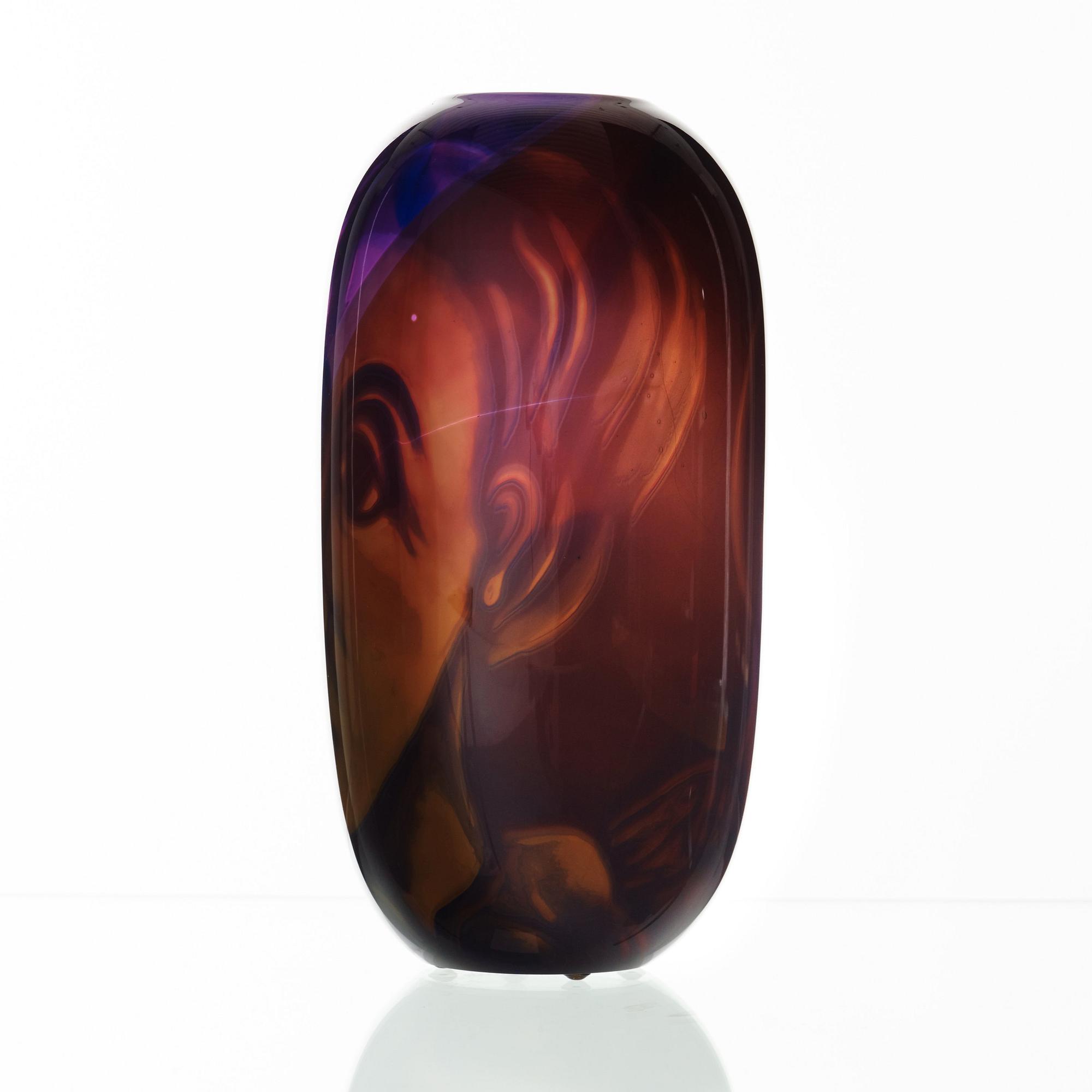 Eva Englund, a 'Graal' glass vase, Orrefors 1989.