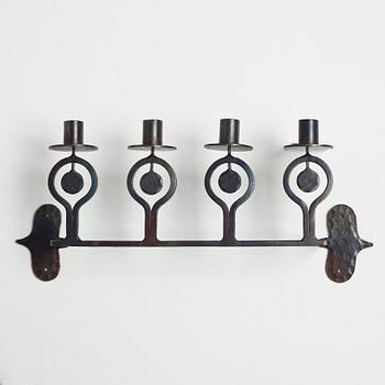 BERTIL VALLIEN, a wrought iron wall candelabrum from Boda Smide, 1960's.