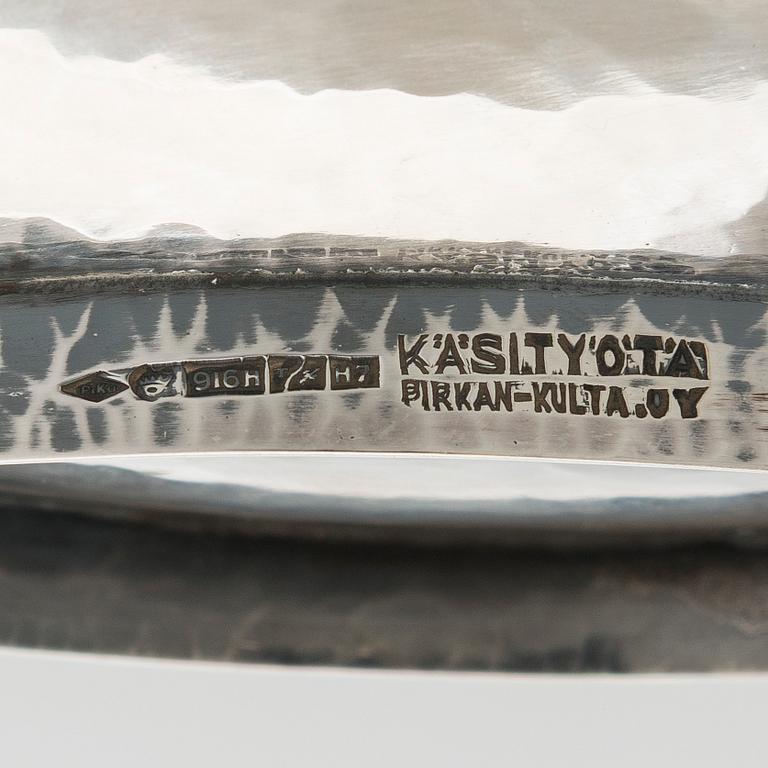 Malja ja vati, hopeaa ja pyöröhiottuja kvartseja, Pirkan-Kulta Tampere 1961.