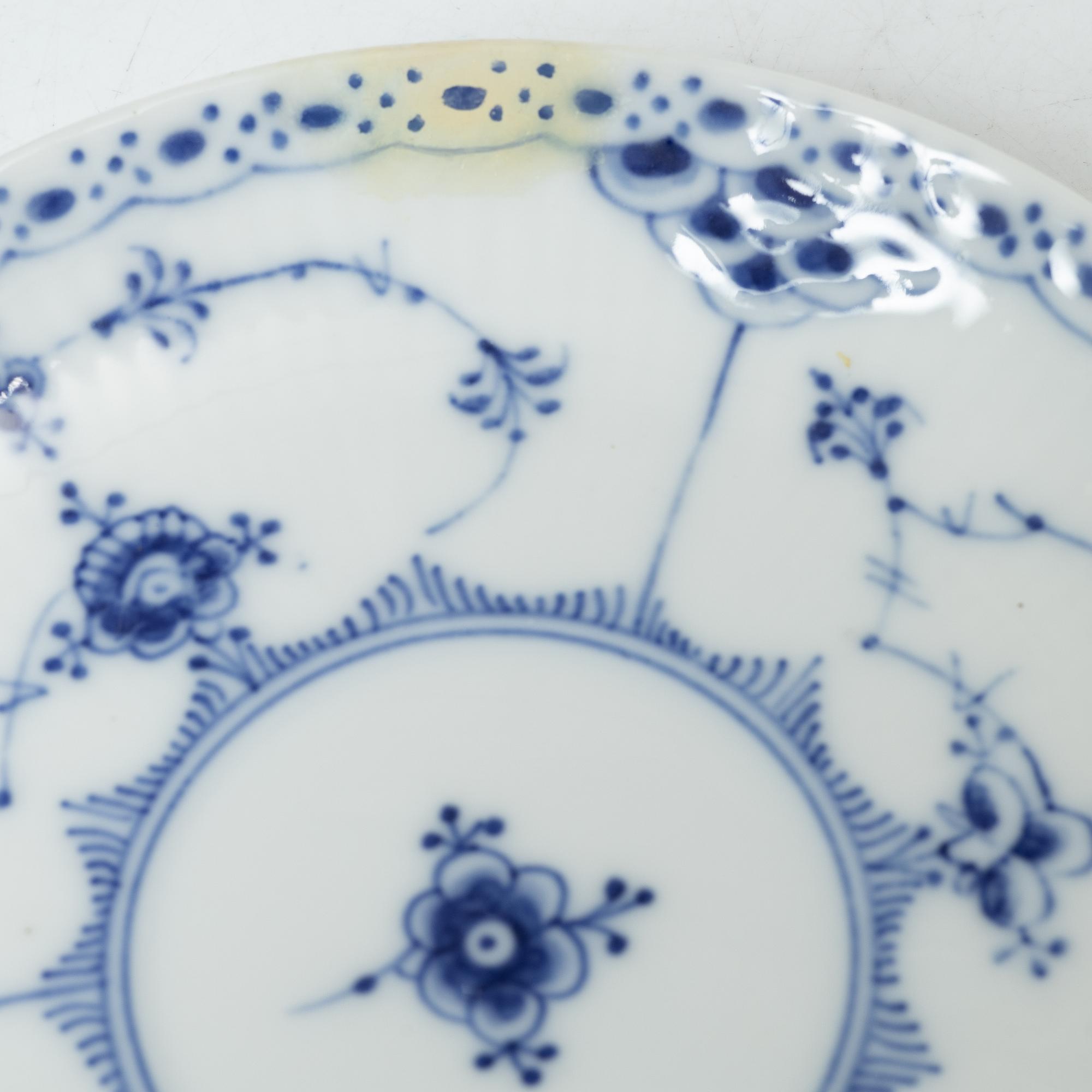 Royal Copenhagen, a 58-piece porcelain 'Blue Fluted' dinner and tea service, Denmark, mostly 1889-1934 but some pieces 1950-1984.