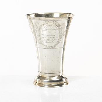 A silver beaker, mark of Carl Johan Österman, Turku, Finland 1838.