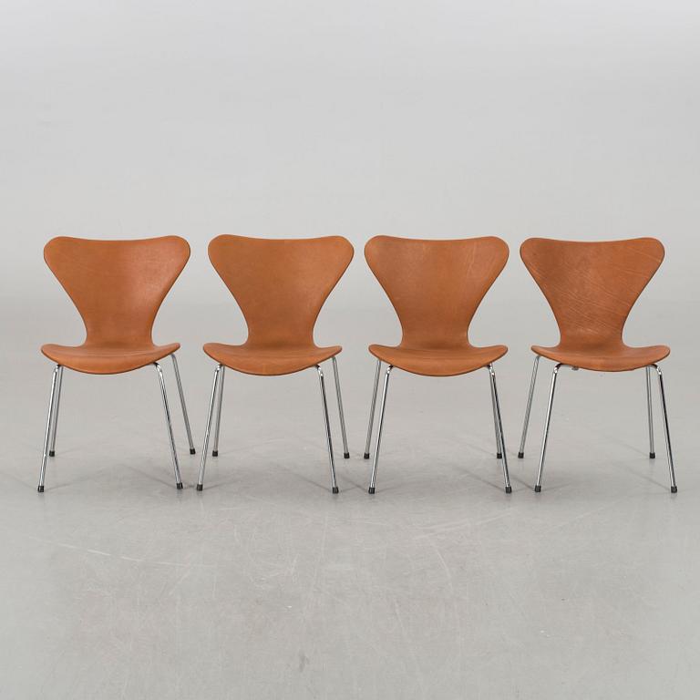 ARNE JACOBSEN, 6 st stolar, "Sjuan", Fritz Hansen.