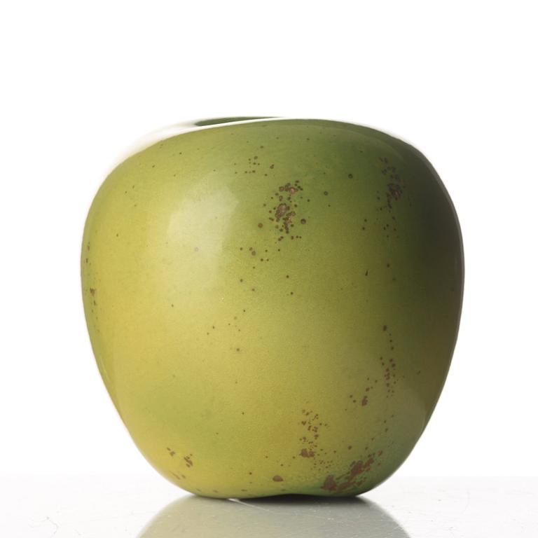 Hans Hedberg, a faience sculpture of a green apple, Biot, France.