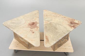 A pair of marble coffee tables later part of the 20th century.