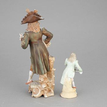 FIGURINER, 2 st, porslin, sent 1800-tal.