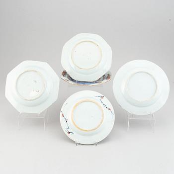 A set of five plates, Qing dynasty, 18th Century.