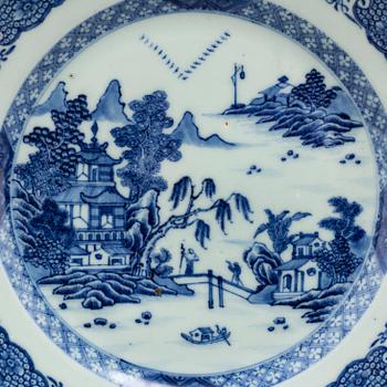 Ten blue and white export plates, Qing dynasty, Qianlong (1736-95).