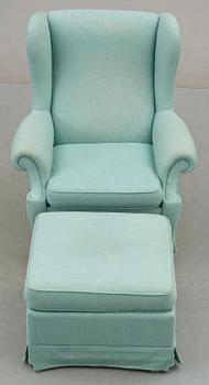 FÅTÖLJ med FOTPALL, Modell "3543" Oxford, Svenskt Tenn.