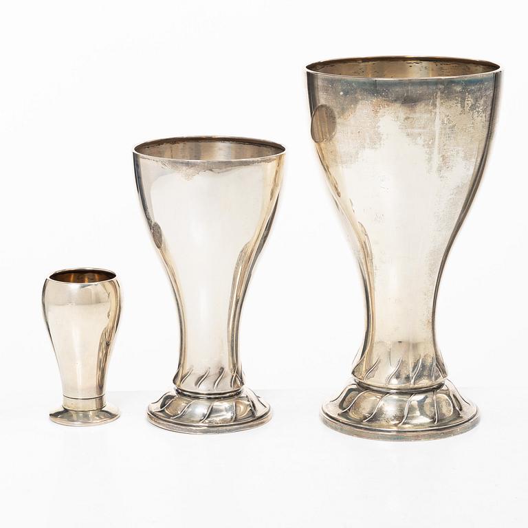 Three Swedish silver trophies, 1910s.