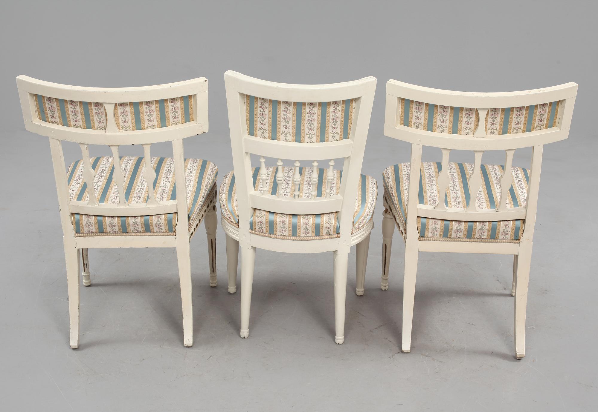 STOLAR, 3 st, sengustavianska respektive sengustaviansk stil, 1800-talets första hälft respektive tidigt 1900-tal.