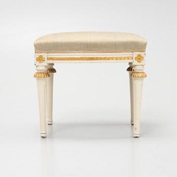 A Gustavian stool by A. Hellman (father and son, masters in Stockholm 1761-94/1793-1825).