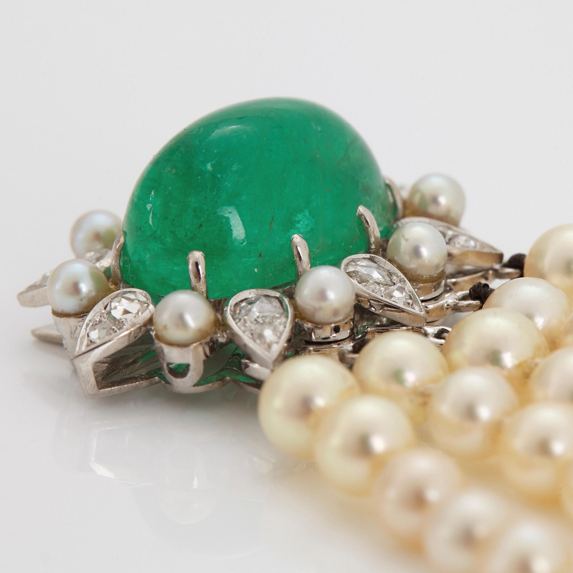 A five strand cultured pearl bracelet.