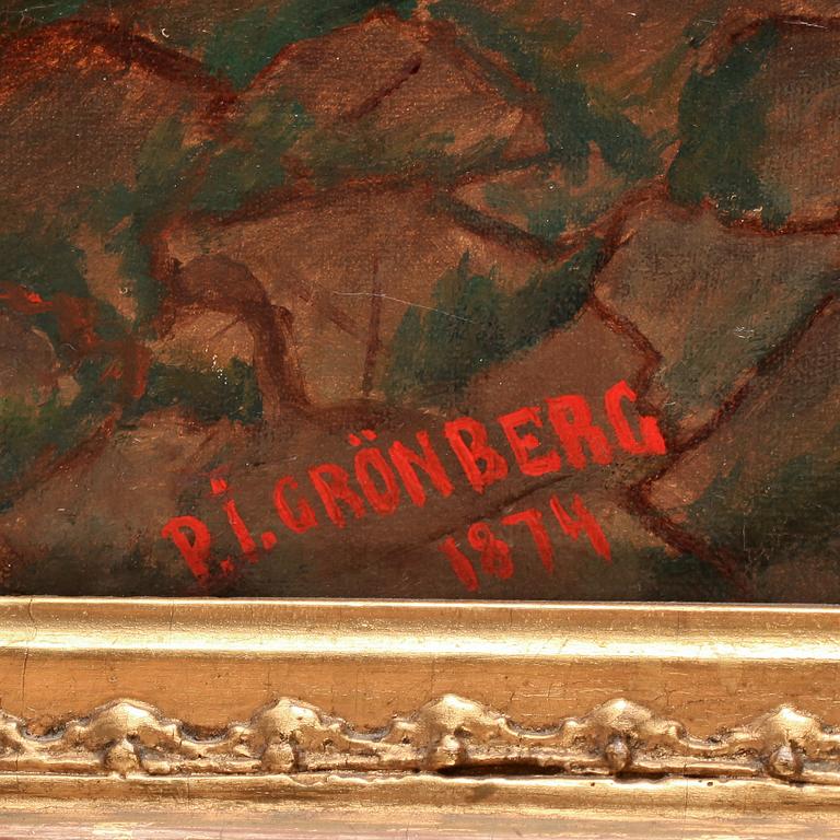 OKÄND KONSTNÄR, olja på duk, kopia efter Alfred Wahlberg, signerad P I Grönberg, daterad 1874.