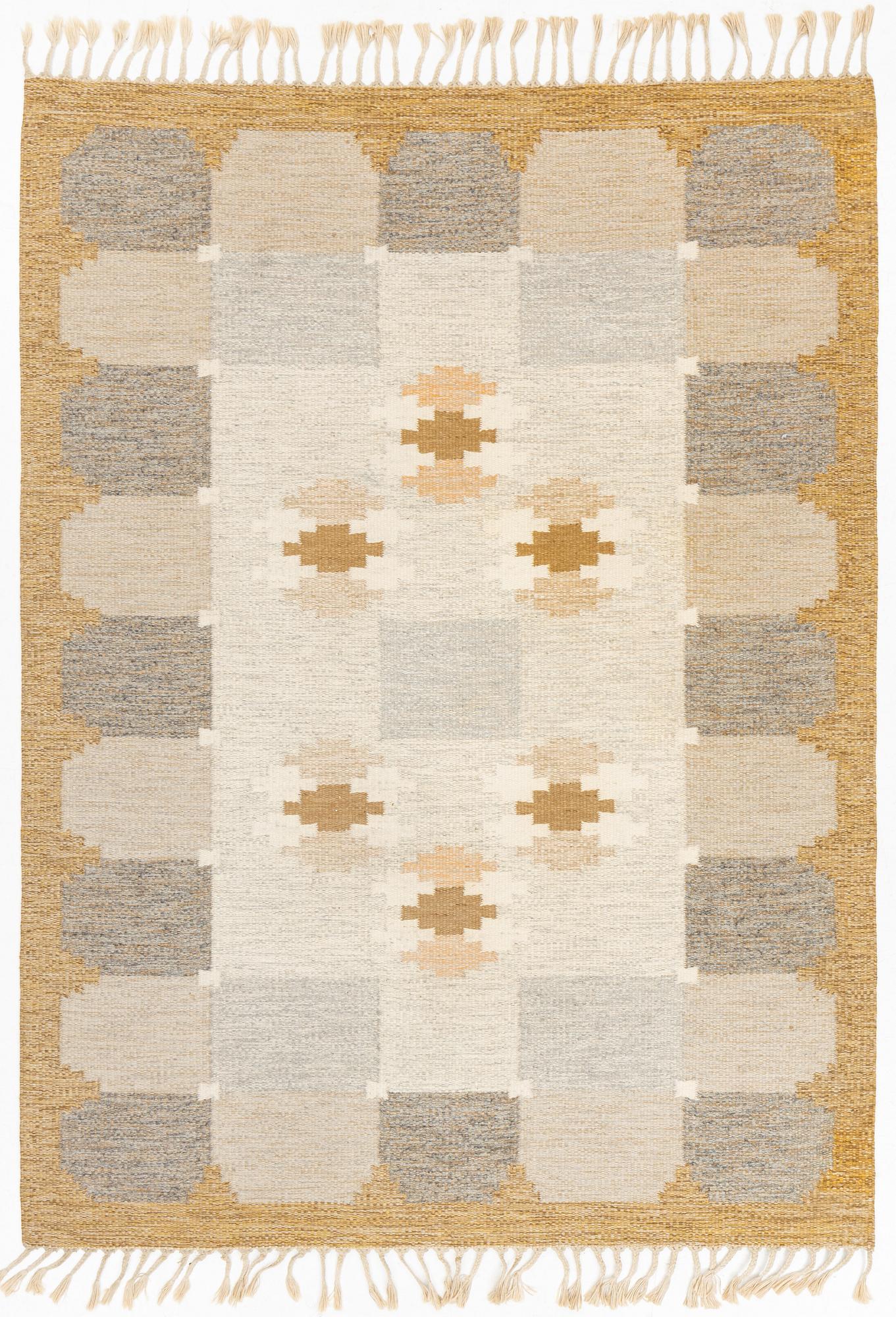 Ingegerd Silow, matta, rölakan, "Siljan", signerad IS, ca 230 x 168 cm.