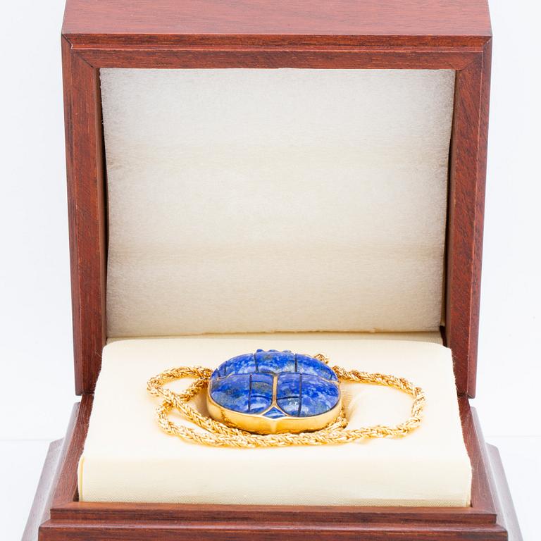 Necklace 18K gold and Lapis Lazuli, Franklin Mint, 331/1000 second half of the 20th century.