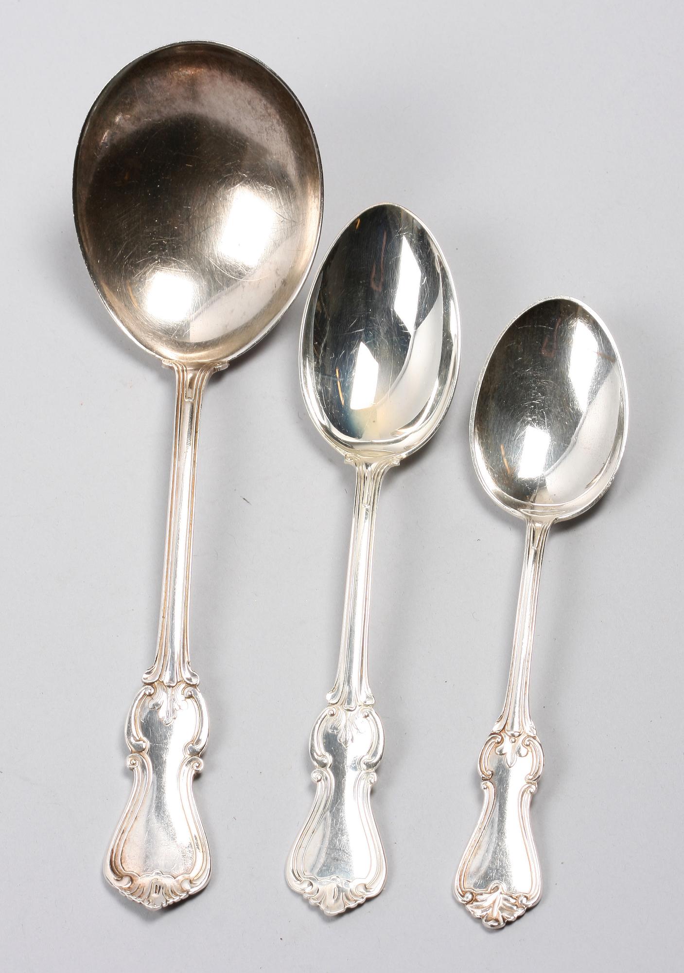 BESTICKSERVIS, 70 delar. Silver. GAB 1960-70-tal. Modell: Olga.