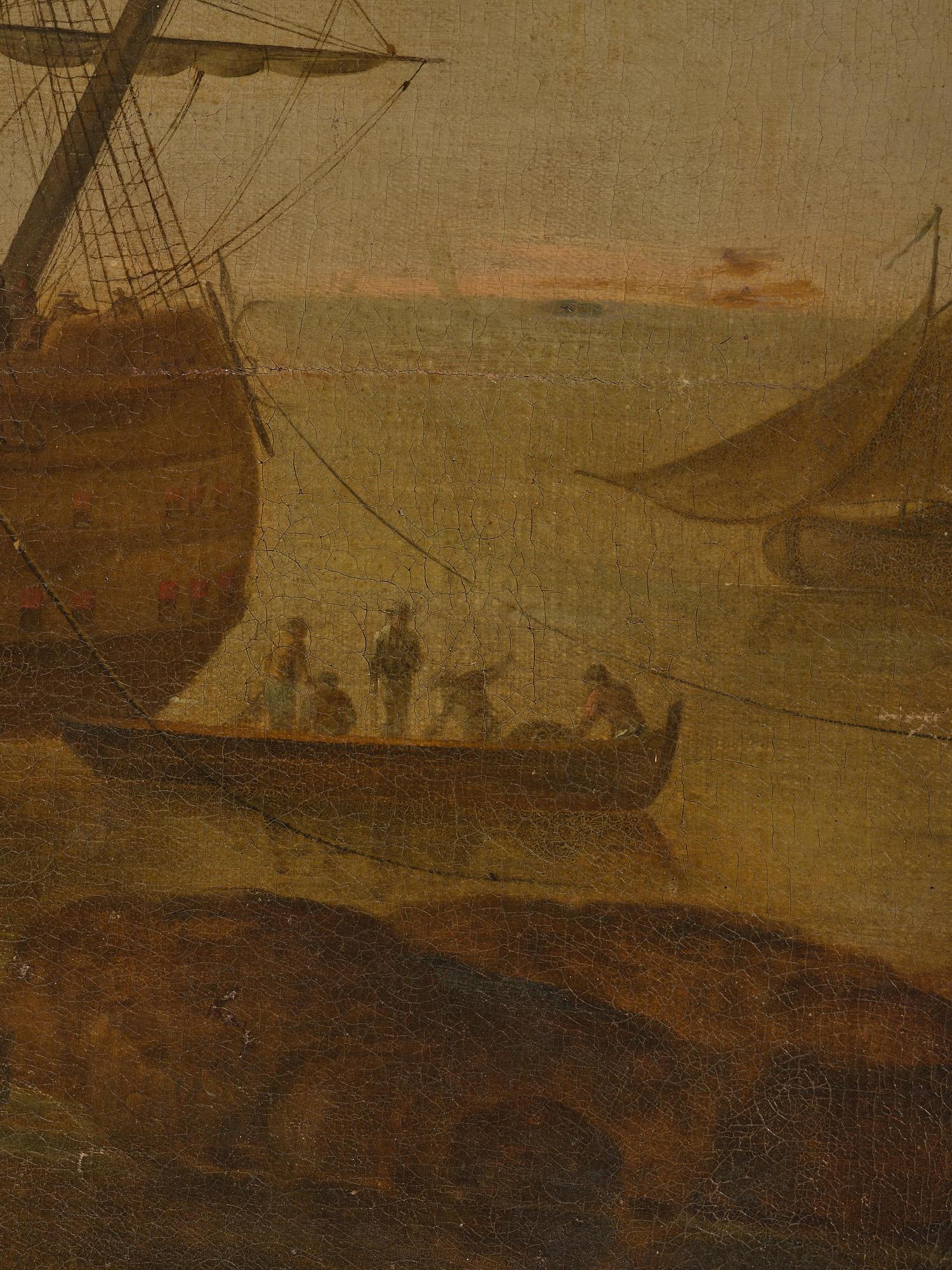 Claude Joseph Vernet, hans efterföljd, Hamnscen med båtar och figurer.
