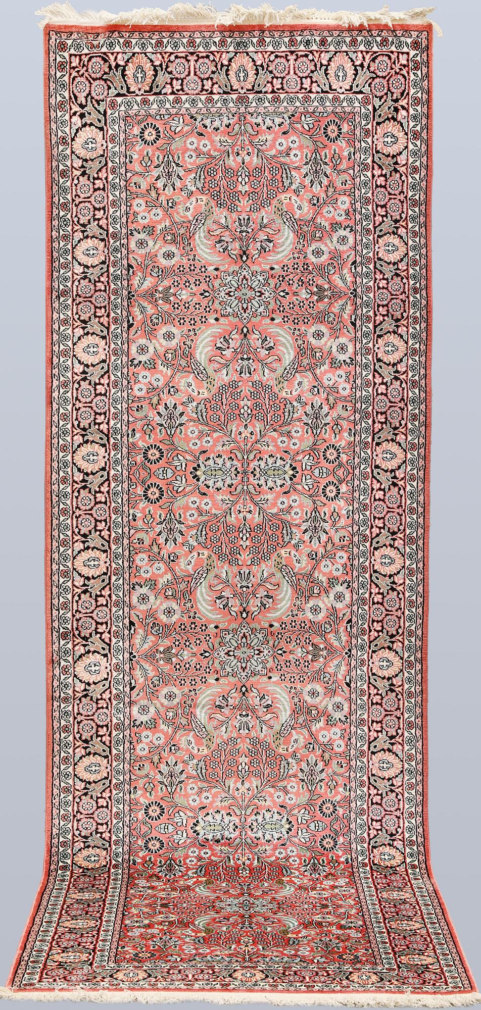 A silk runner, Kashmir, approx. 314 x 97 cm.