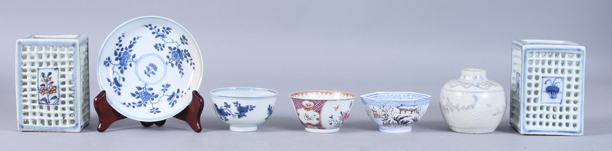 PARTI PORSLIN, 6 delar, Kina, 1700/1800-tal.