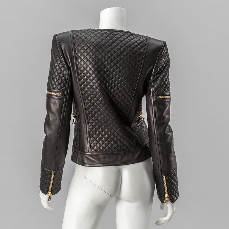 LEATHER JACKET, Balmain, storlek 36.