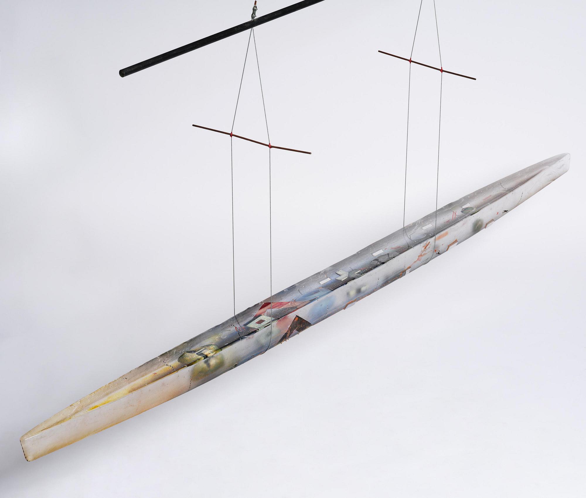 Bertil Vallien, a monumental sand cast glass sculpture of a boat, Kosta Boda, Sweden, 21st century.