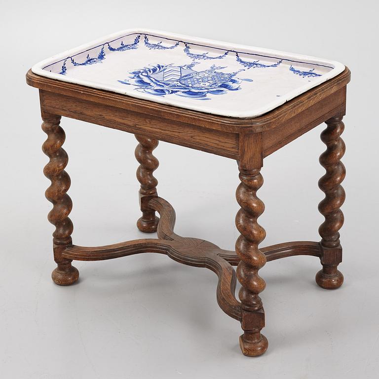 A faience tea table from Rörstrand, later part of the 18th century.