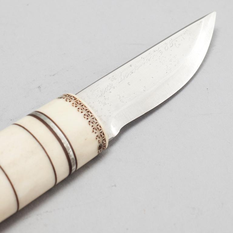 A knife by Sune Enoksson, monogram signature, the blade signed and dated -86.