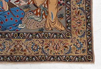 Isfahan, semi-antique, figural, approx. 170 x 105 cm.