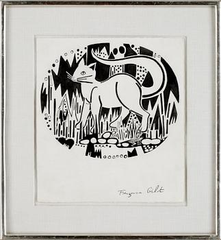 Françoise Gilot · FRANCOISE GILOT, tusch, sign, 1900-talets andra hälft.