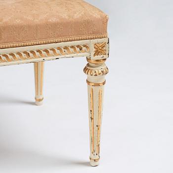 A set of four carved Gustavian chairs, late 18th century.
