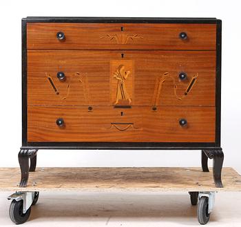 BYRÅ, tillskr Birger Ekman, Mjölby Intarsia, art deco, 1900-talets andra kvartal.
