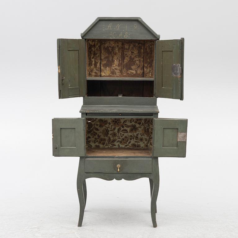 A painted cabinet, about 1800.