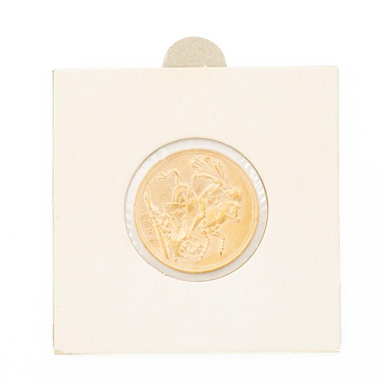 Gold coin, Great Britain, Victoria, 1 Sovereign, 1894.