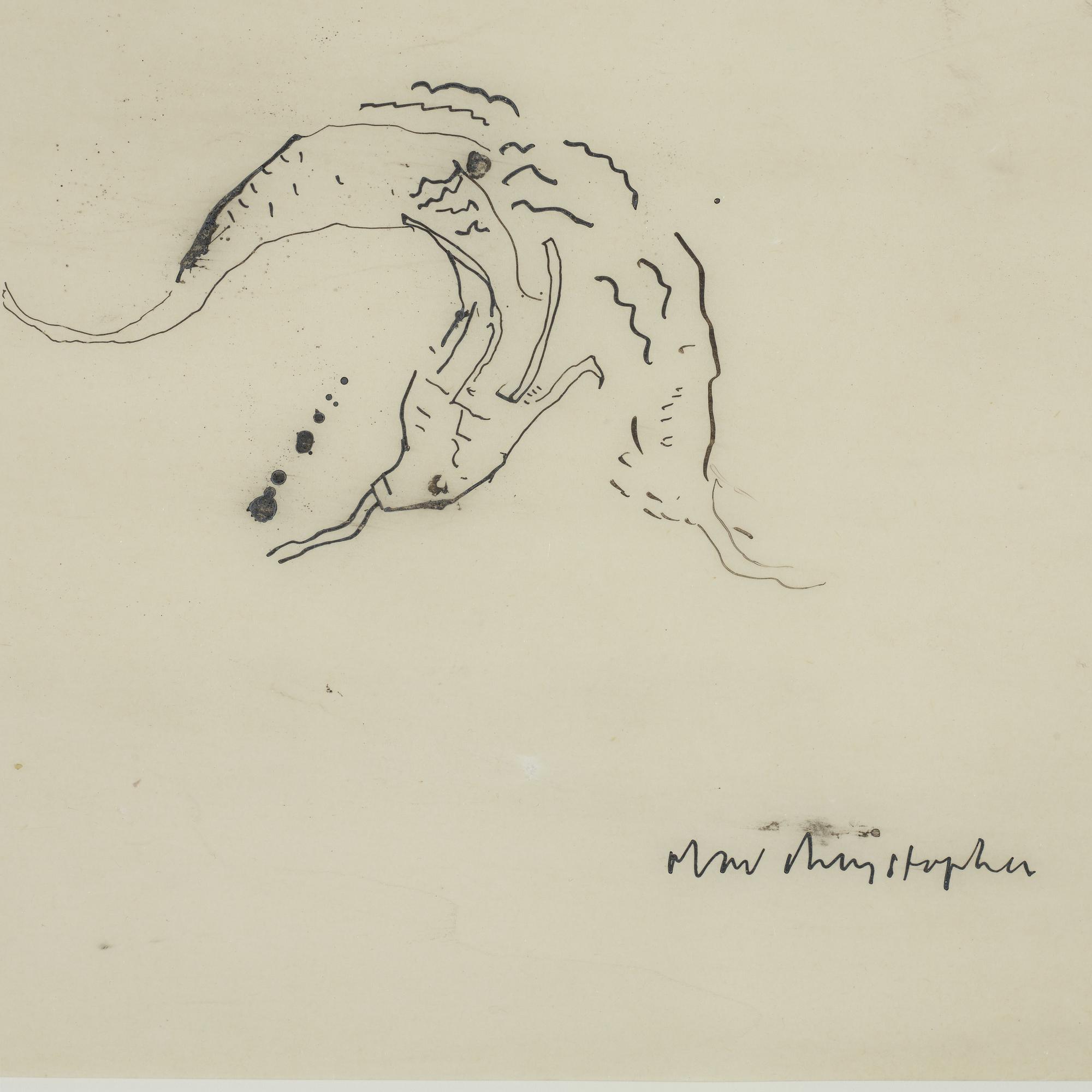 Olav Christopher Jenssen, indian ink on film, signed, dated 14 februari 1991.