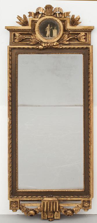 SPEGEL, gustaviansk, signerad CG Fyrwald samt Stockholms hallstämpel 1780.