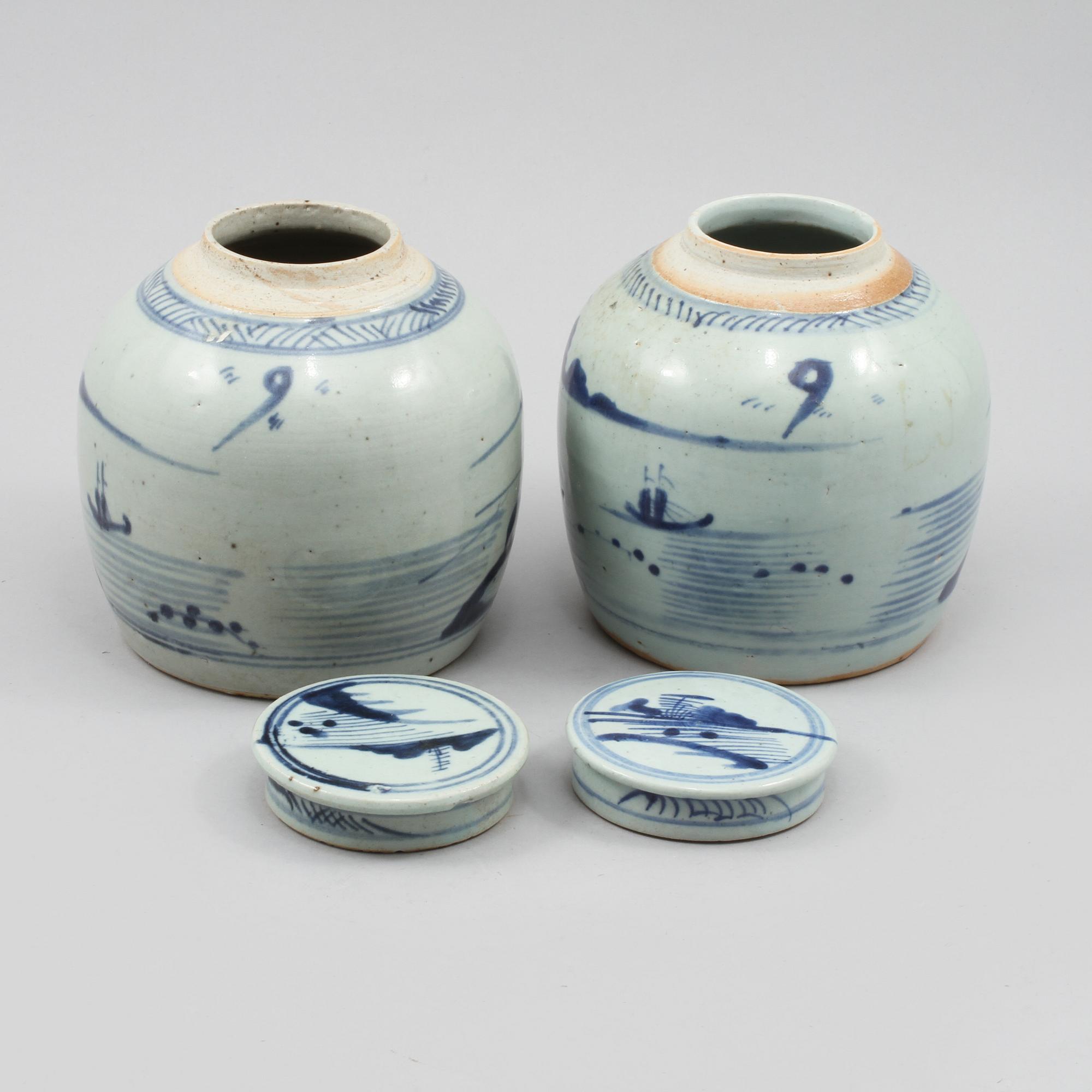 BOJANER, ett par, porslin, Kina, 1800-tal.