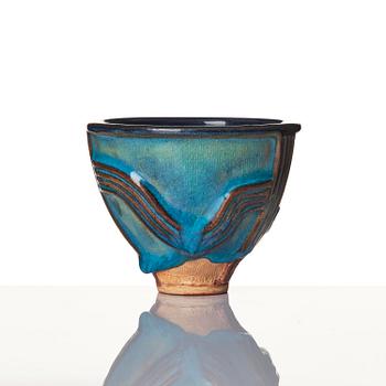 Wilhelm Kåge, a set of three Farsta stoneware vases, Gustavsberg Studio, two dated 1948 and 1950.