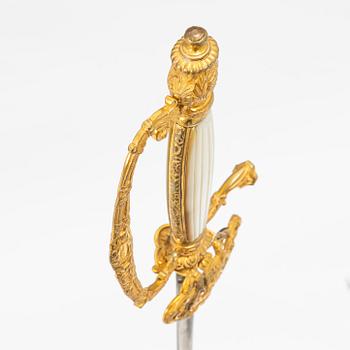 A Swedish small sword, 19th century.