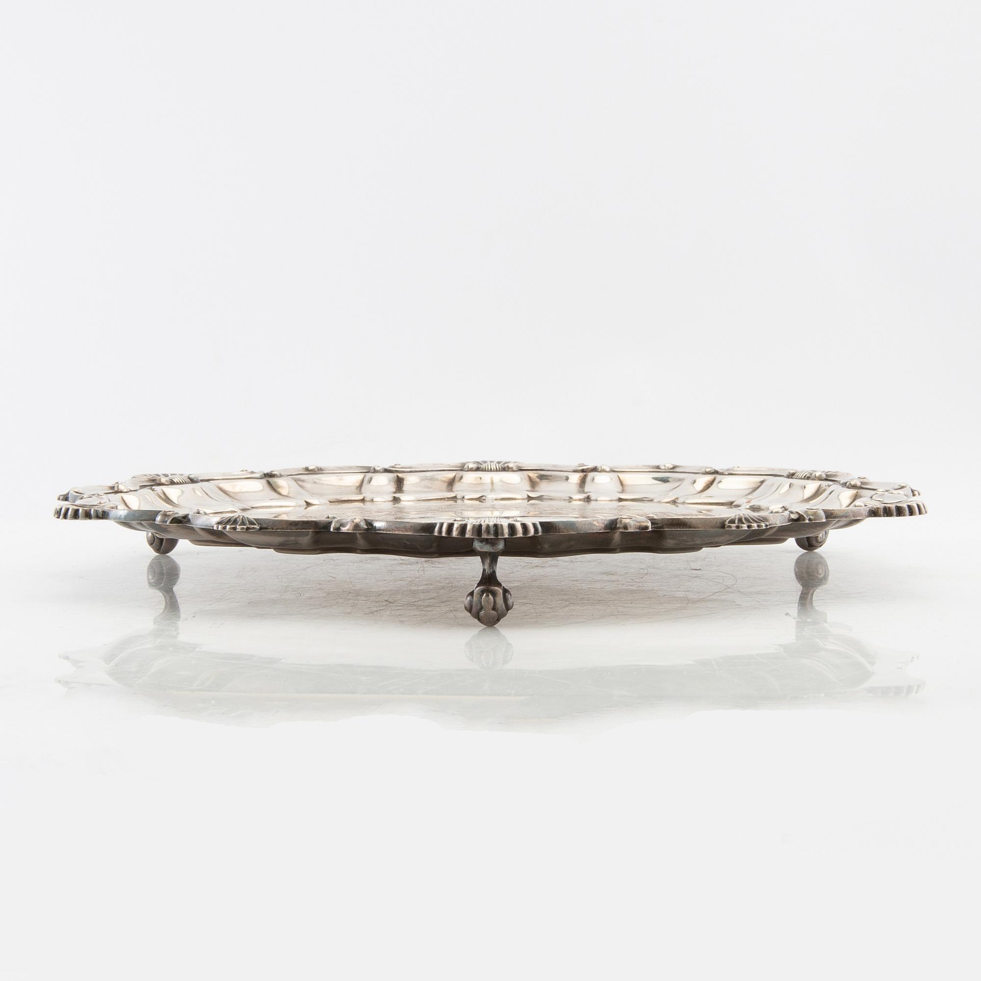 Trays 3 pcs, including England, silver-plated, first half of the 20th century.