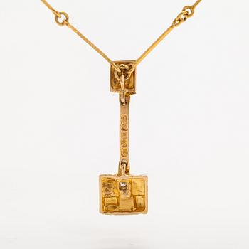 Björn Weckström, An 18K gold neckalce "Thai" with a diamond ca. 0.02 ct. Lapponia 1985.