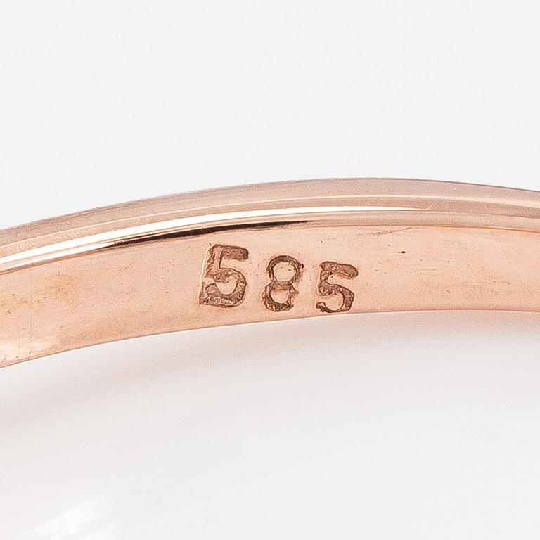 Ring, brilliant cut diamond, 14K rose gold.