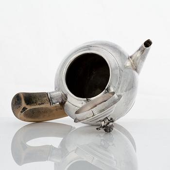 A Swedish Rococo silver tea-pot, mark of Jonas Thomasson Ronander, Stockholm 1756.