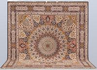 A part silk Tabriz carpet, so-called 50 Raj, approx. 266 x 248 cm.