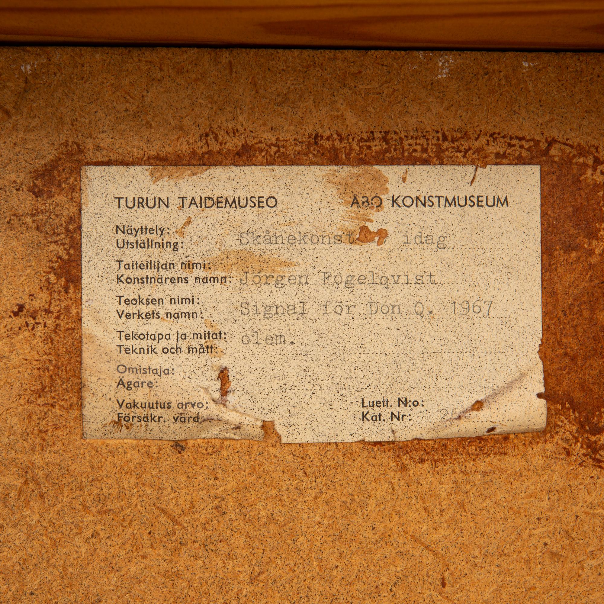 Jörgen Fogelquist, "Signal for Don Q", 1967.