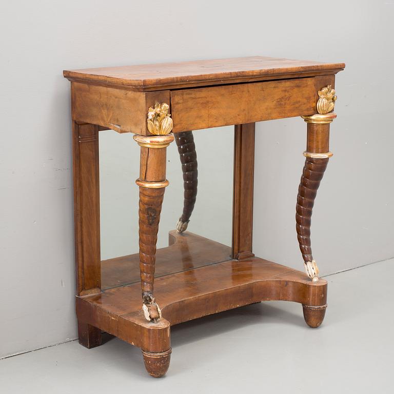 A German console table and mirror by Peter Schmuckert (1765-1841), Mannheim, circa 1820.