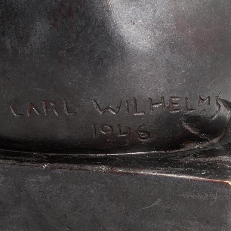 Carl Wilhelms, a bronze sculpture, signed and dated-46.