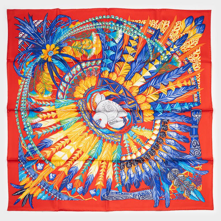 Hermès, a 'Danse Pacifique' twill silk scarf.